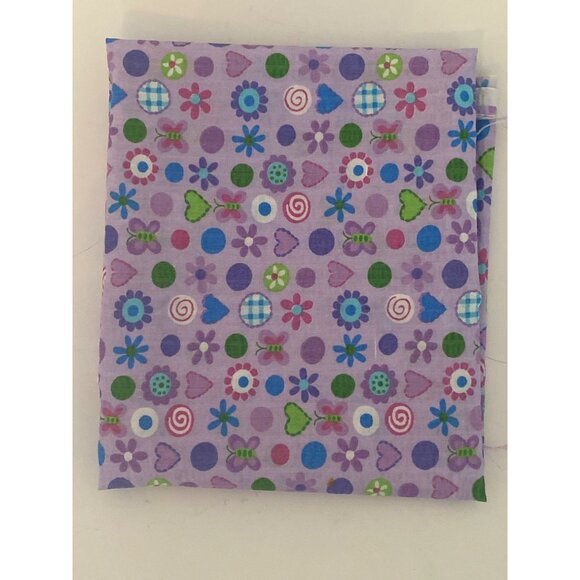 VTG Fabric  Pink Purple Blue Floral white Dot Quilting Sewing Cloth Art Crafts - Picture 10 of 16